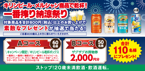キリンビール・メルシャン商品で乾杯！一番搾り納涼祭り